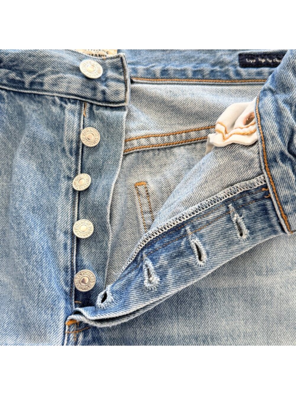 Citizens Of Humanity Liya Jeans Womens 27 Blue Denim High Rise Crop Distressed - Picture 4 of 14